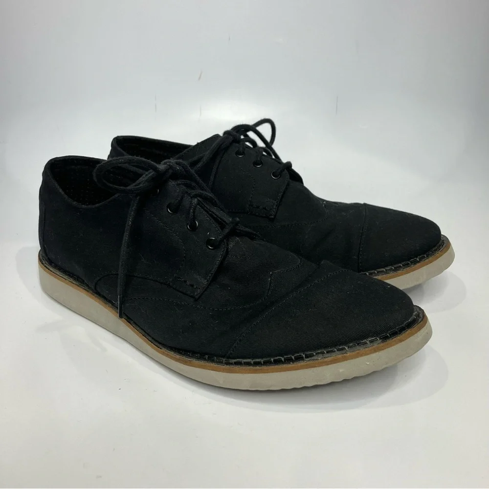 Toms Men’s‎ Brogue lace up shoes black size 9.5